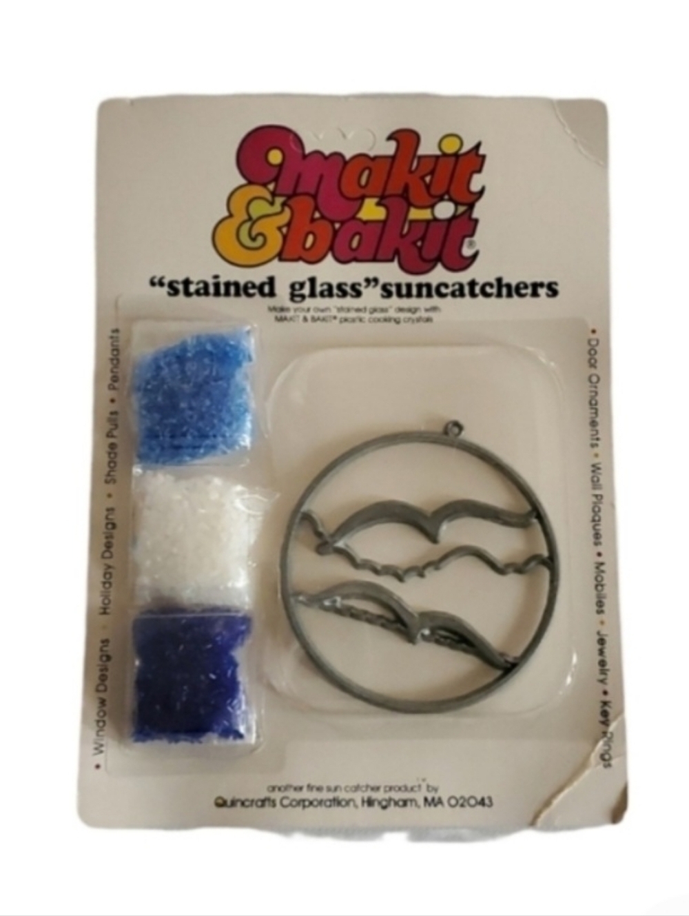 Makeit & Bakeit Stained Glass Suncatcher Seagull Craft Kit Vintage 80s